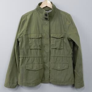 GAP Factory Anorak Utility Jacket Size S Olive Green Cargo Zip Minimalist Basics
